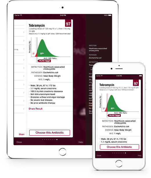 iPad and iPhone devices running PK-PD Compass